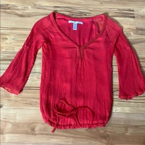 Diane von Furstenberg red silk top